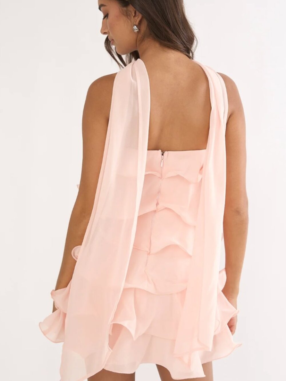 Selfie Leslie Pink Strapless Ruffle Mini Dress NWT - Small - Picture 3 of 7